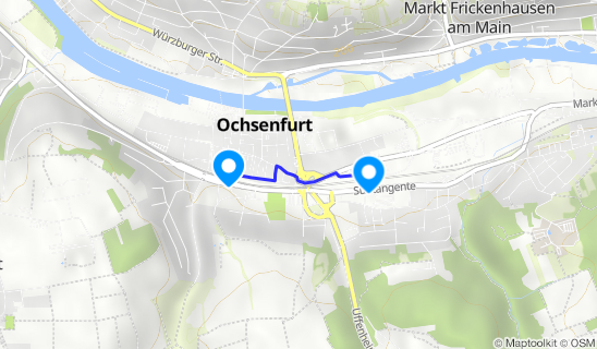 Kartenausschnitt Bahnhof Ochsenfurt